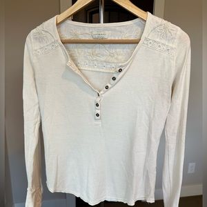 Lucky Brand White Long Sleeved Top Size XS